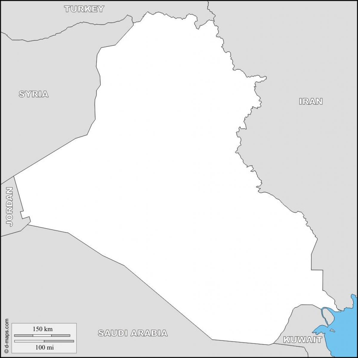 Mapa de Irak en blanco