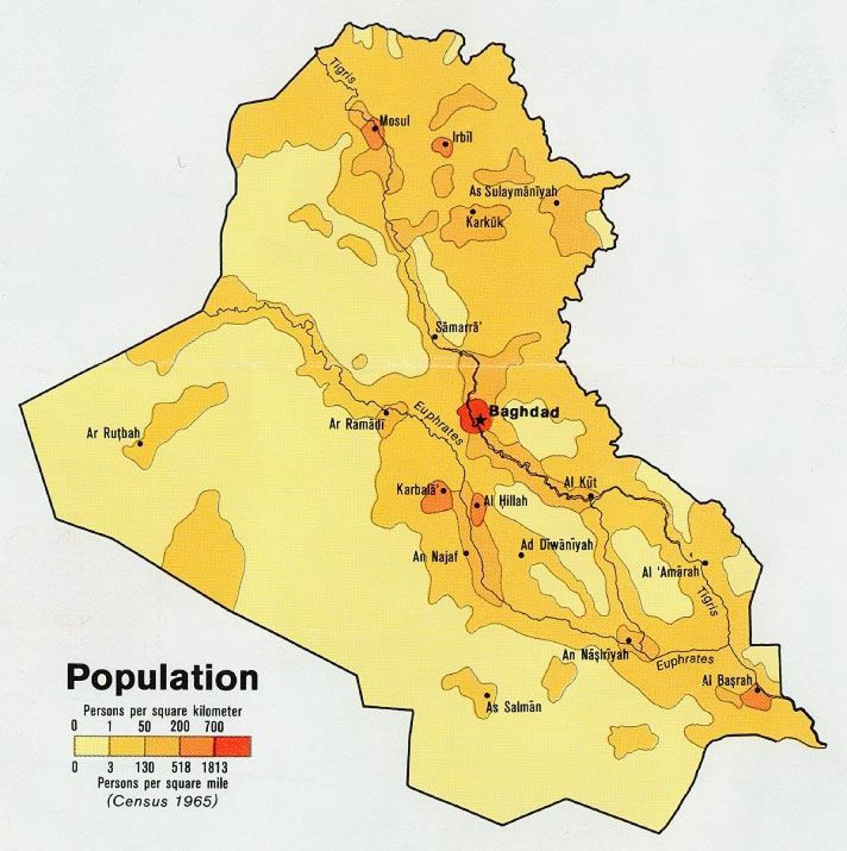 Mapa de Irak población